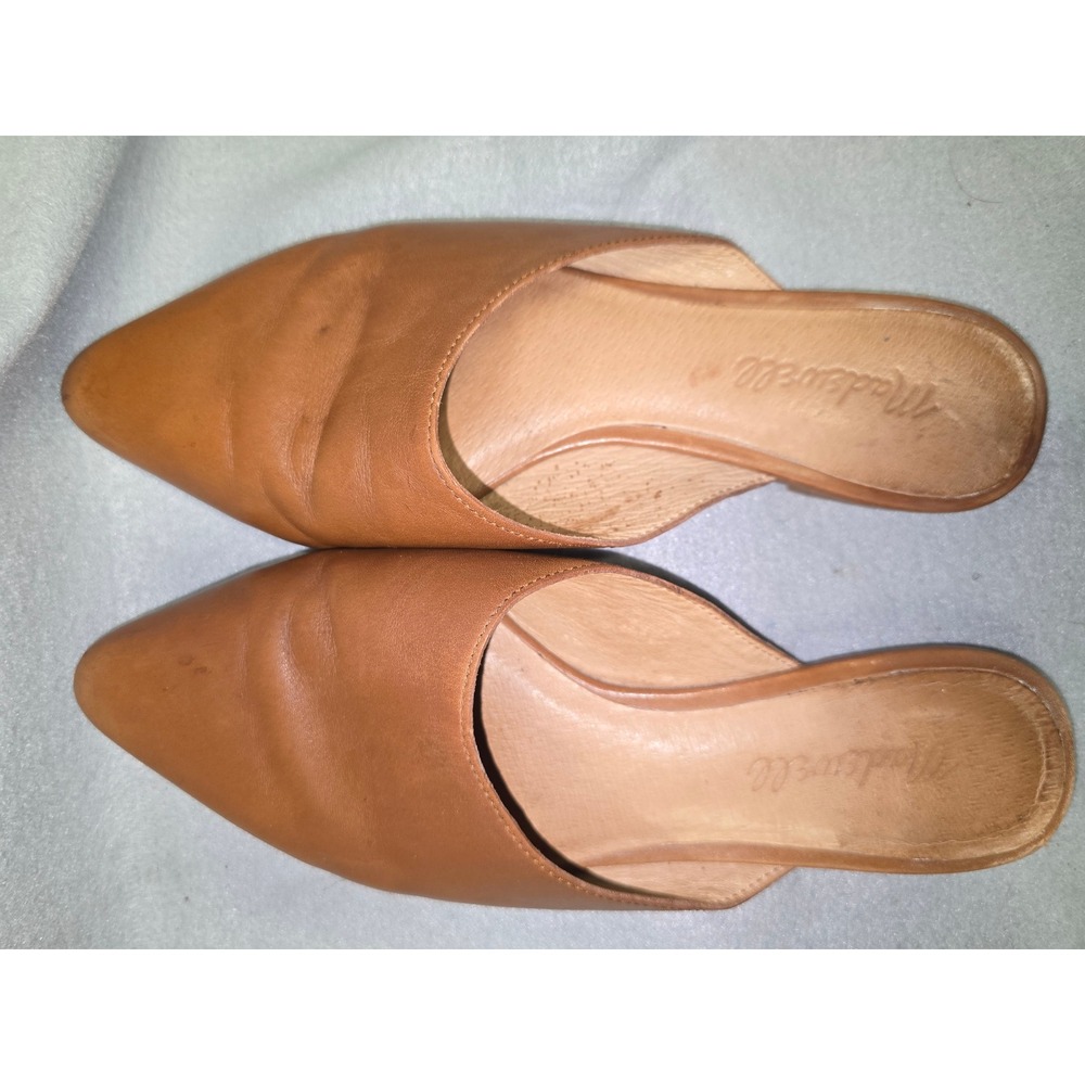 Madewell Women's Brown Leather Pointed Toe Mule Flats Size 6.5 - Picture 4 of 9